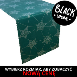 Dwustronne Bieżniki Plamoodporne Świąteczny Zielony Srebrne Gwiazdy