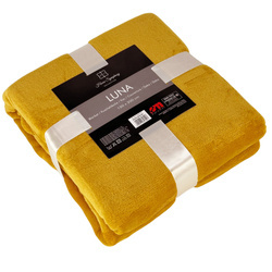 Koc z Mikrofibry Luna Musztardowy 150x200 cm