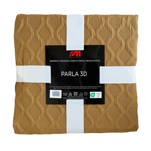 Dwustronna Narzuta Parla 3D Brązowy Karmelowy 180x220 Bez Poszewek
