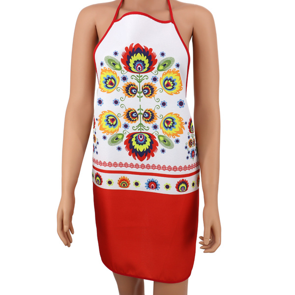 Fartuszek Kuchenny Folk II K2267B Czerwony
