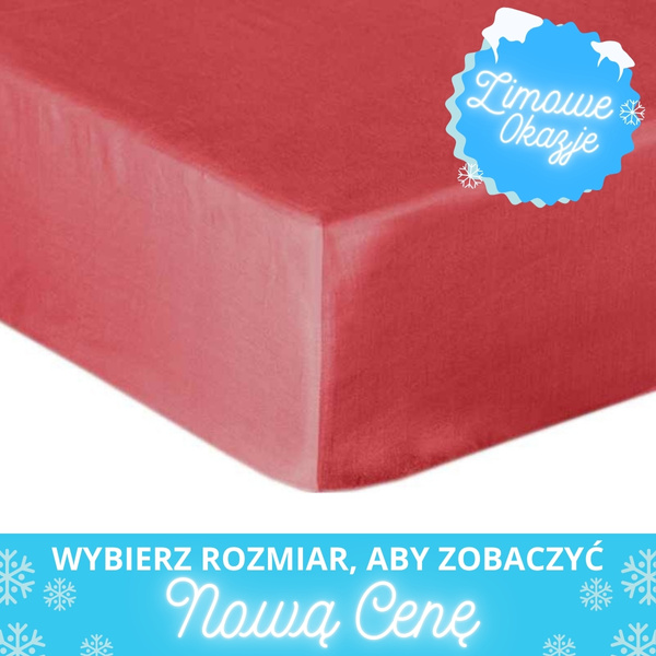 Prześcieradło Bawełniane z Gumką Satynowe Czerwone 29