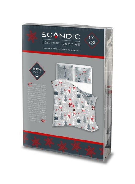 Komplet Pościeli 140x200+70x90 Scandic 079 Mikołaj Bałwan