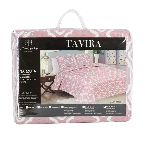 Dwustronna Narzuta TAVIRA J-006 Rose 180x220+2x40x40