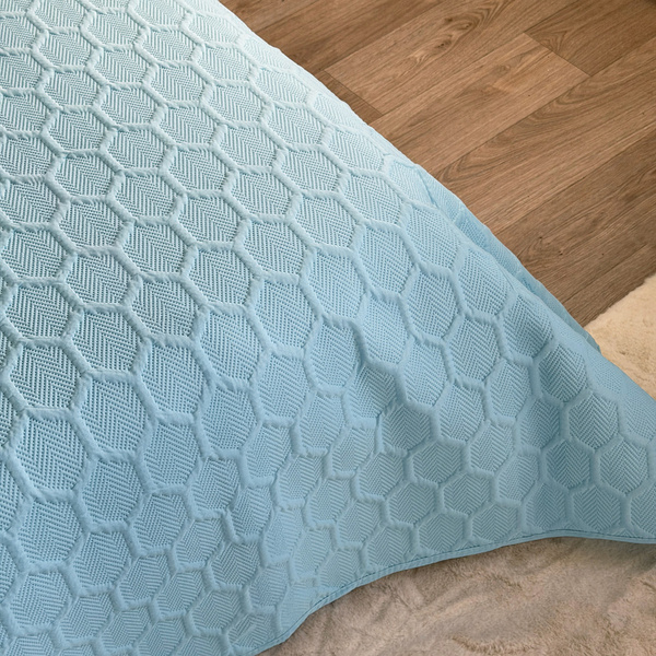 Dwustronna Narzuta Parla 3D Niebieski Jasnoniebieski 220x240 Bez Poszewek