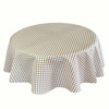 Obrus Plamoodporny Greta Druk Krata Beżowy Okrągły