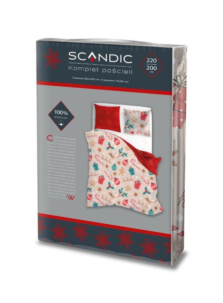 Komplet Pościeli 220x200+ 2x70x80 Scandic 082 Święta Zima