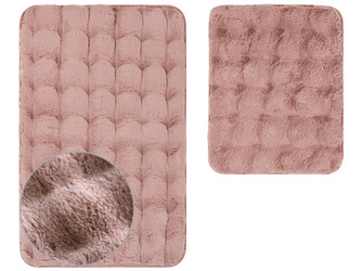 Dywaniki Łazienkowe Aruba 3D Róż Pudrowy 2 cz.