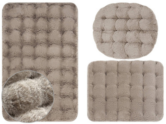 Dywaniki Łazienkowe Aruba 3D Beż Taupe 3 cz.