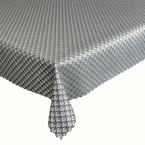 Obrus Plamoodporny Grafit Srebro Zig Zag 2124