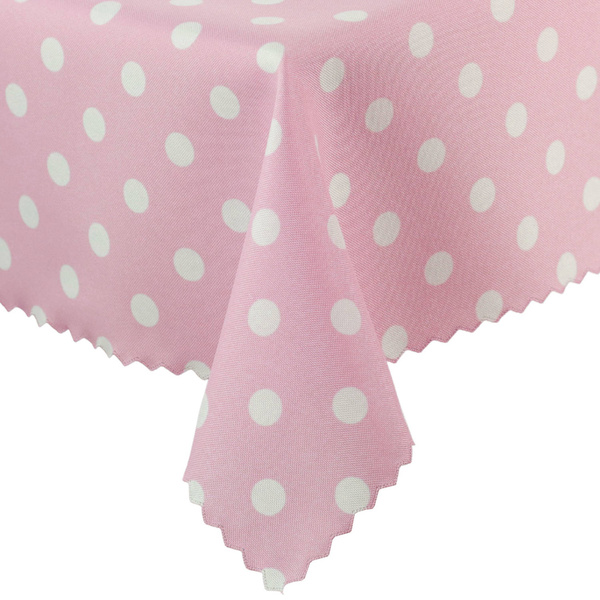 Bieżniki i Serwety Plamoodporne Druk Kropki Różowy