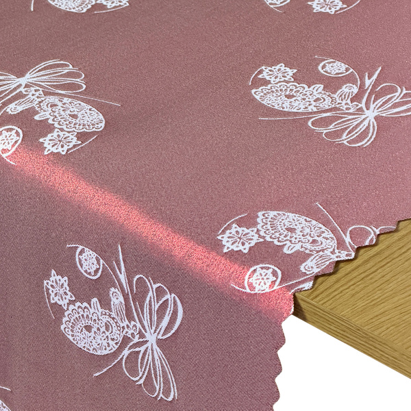 Dwustronne Bieżniki i Serwety Plamoodporne Świąteczny Boże Narodzenie Bordowa Bombka