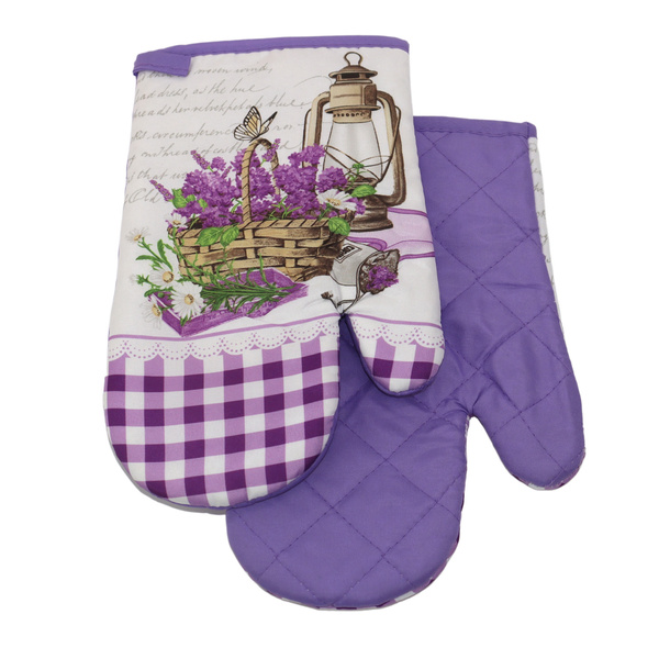 Fartuszek Kuchenny i 2 Rękawice Kuchenne Lavender II F319113B Zestaw
