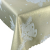 Dwustronny Obrus Plamoodporny Świąteczny Dzwonki Biały Złoty