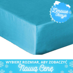 Prześcieradło Bawełniane z Gumką Satynowe Turkus 010
