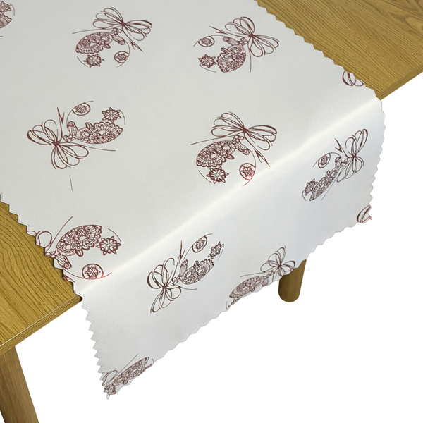 Dwustronne Bieżniki i Serwety Plamoodporne Świąteczny Boże Narodzenie Bordowa Bombka