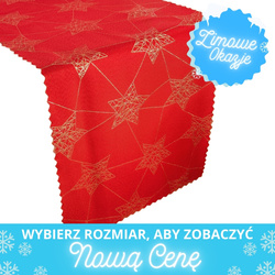 Dwustronne Bieżniki Plamoodporne Świąteczny Czerwony Złote Gwiazdy Z-3418