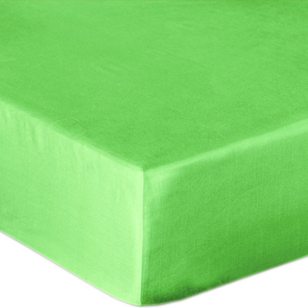 Prześcieradło Bawełniane z Gumką Satynowe Zielone
