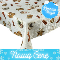 Obrus Plamoodporny Druk Boże Narodzenie Wooden Story Gold
