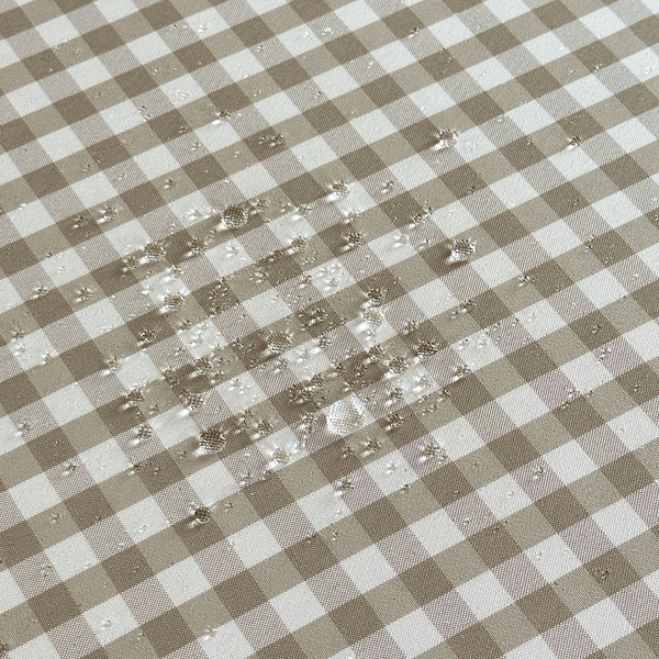 Obrus Plamoodporny Greta Druk Krata Beżowy Okrągły