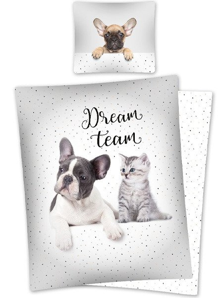 Pościel Bawełniana Pies i Kot Dream Team 2634A