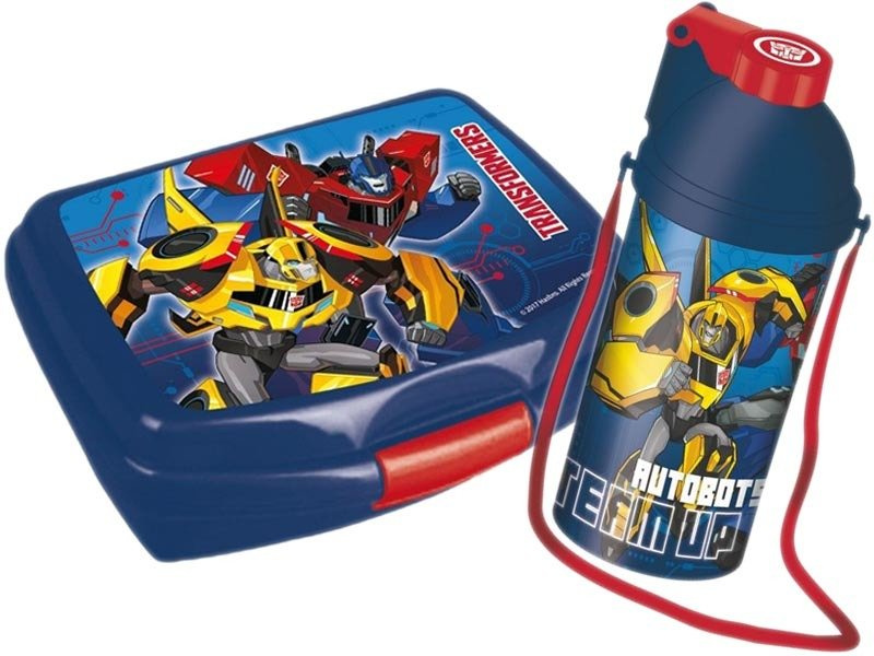 Szkolny Zestaw Śniadaniowy Lunchbox z Bidonem Transformers 2017