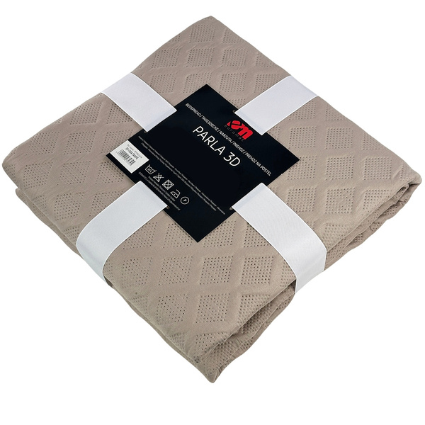 Dwustronna Narzuta Parla 3D Taupe Beżowy 220x240 Bez Poszewek