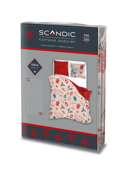 Komplet Pościeli 140x200+70x90 Scandic 082 Zima Święta 