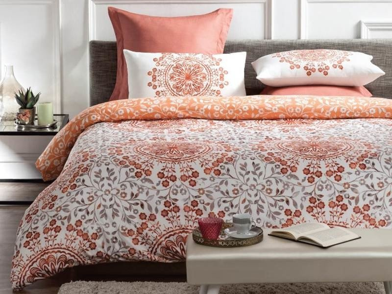 Pościel Bawełniana Percale Satin Tiffany Tangerine RS75