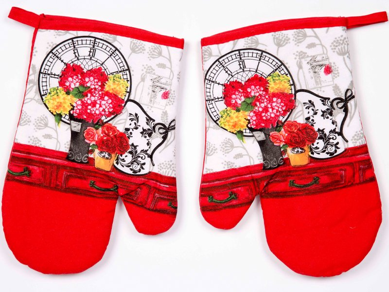 Rękawice Kuchenne z Magnesem Flower 5284