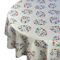 Obrus Plamoodporny Druk Wielkanoc Okrągły Kwiecista Pisanka