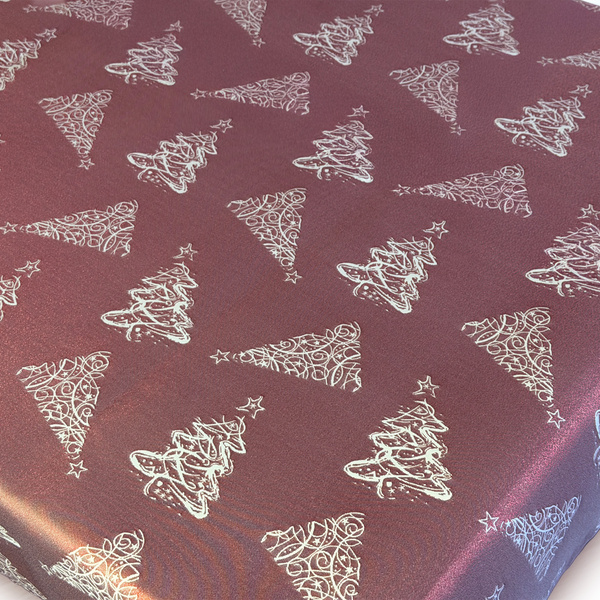 Dwustronny Obrus Plamoodporny Świąteczny Boże Narodzenie Choinka Bordo Z-3401