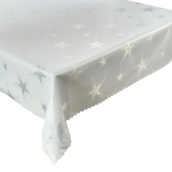 Dwustronny Obrus Plamoodporny Z-621 Świąteczny Duża Gwiazda Srebrna