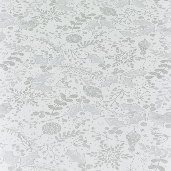 Obrus Plamoodporny Boże Narodzenie Szary Jemioła Z-3201 Okrągły