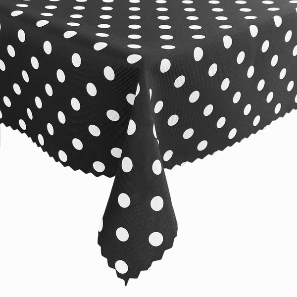 Obrus Plamoodporny Druk Kropki Czarny