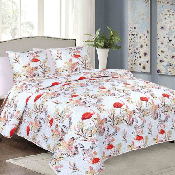 Dwustronna Narzuta TAVIRA BJ-064 Flamingos 220x240+2x40x40