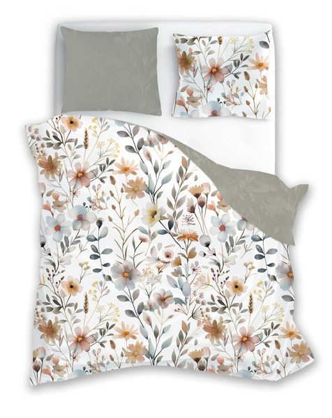 Komplet Pościeli Satyna Bawełniana 220x200+ 2x70x80 Boho 006 Kwiaty