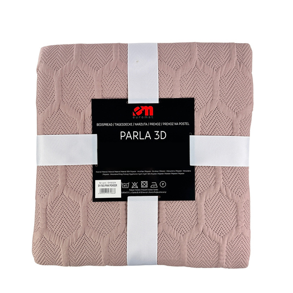 Dwustronna Narzuta Parla 3D Pudrowy Róż 180x220 Bez Poszewek