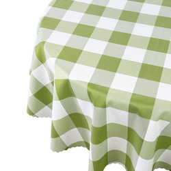 Obrus Plamoodporny Alice Druk Krata Zielony Okrągły