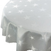 Dwustronny Obrus Plamoodporny Świąteczny Duża Gwiazda Srebrna Okrągłe