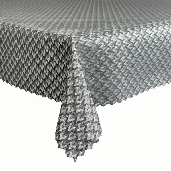 Obrus Plamoodporny Grafit Srebro Zig Zag 2124