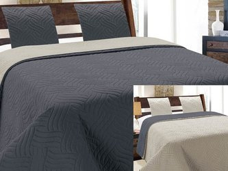 Dwustronna Narzuta Vigo II Ciemno Szara-Srebrna 11- Bez Poszewek 220x240