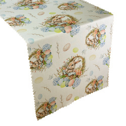 Bieżniki i Serwety Plamoodporne Beżowy Wielkanocny Koszyczek 206612