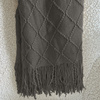 Koc Żakardowy Neria z Frędzlami Grafitowy Ciemnoszary 150x200 cm