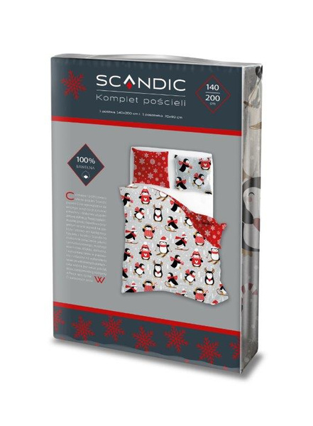 Komplet Pościeli 140x200+70x90 Scandic 076 Pingwiny