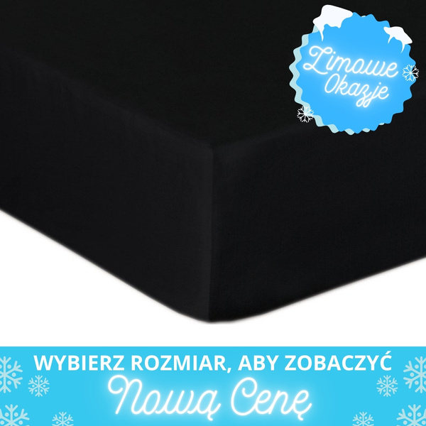 Prześcieradło Bawełniane z Gumką Satynowe Czarne
