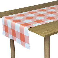 Bieżnik Plamoodporny Alice Druk Krata Łososiowy