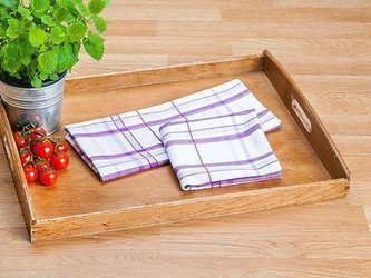 Bawełniane Ścierki Kuchenne Adela Biało - Lawendowe 45x65 cm