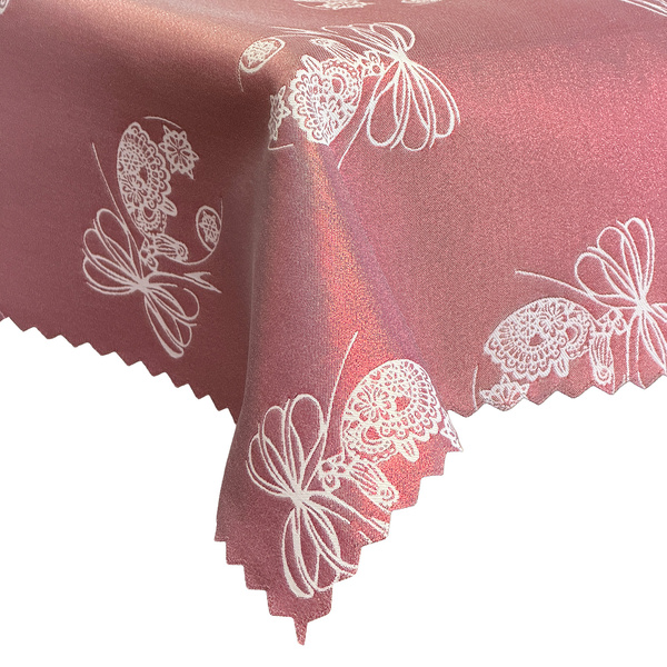 Dwustronny Obrus Plamoodporny Świąteczny Boże Narodzenie Bordowa Bombka