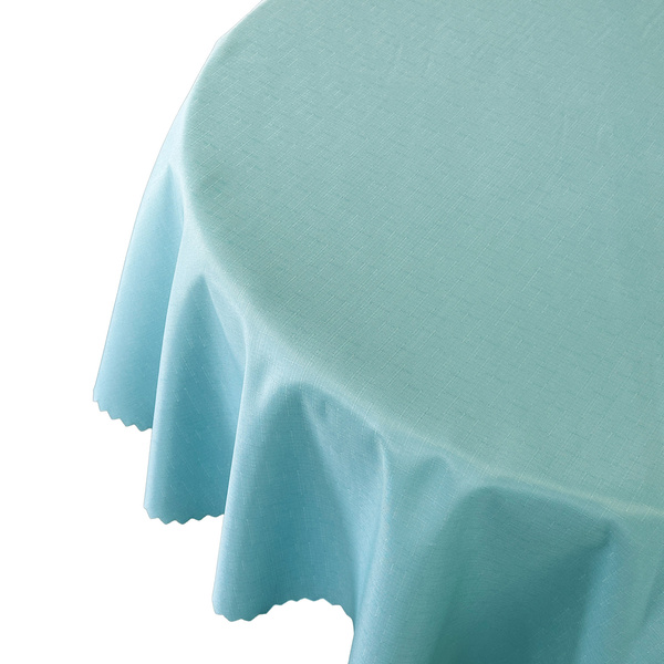 Obrus Plamoodporny I Deszczyk Jasny Turkus Okrągły