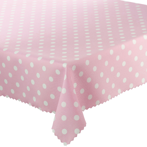 Bieżniki i Serwety Plamoodporne Druk Kropki Różowy